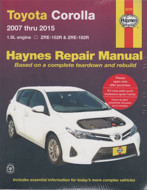 2003 2013 Toyota Corolla Chilton Service Repair Maintenance Workshop