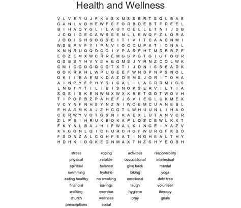 Printable Wellness Crossword Puzzles Printable Crossword Puzzles