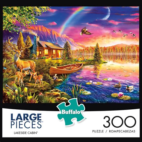 Buffalo Games Large Piece Lakeside Cabin 300 Piece Jigsaw Puzzle