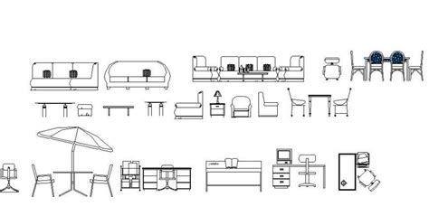 Miscellaneous Sofa Sets Tables And Furniture Blocks Cad Drawing