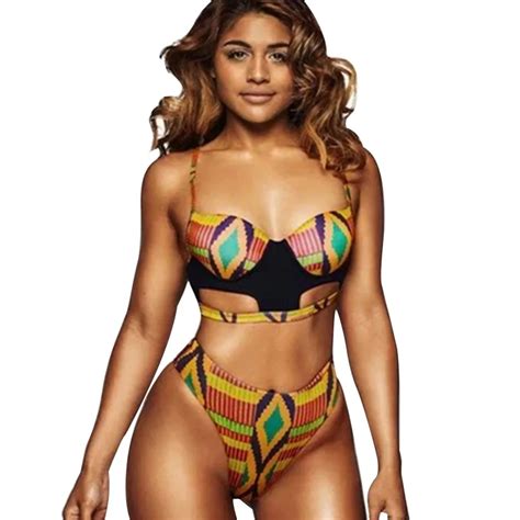 Sexcer New Brazilian Style Print High Waist Bikini Swimsuit 2017 Sexy