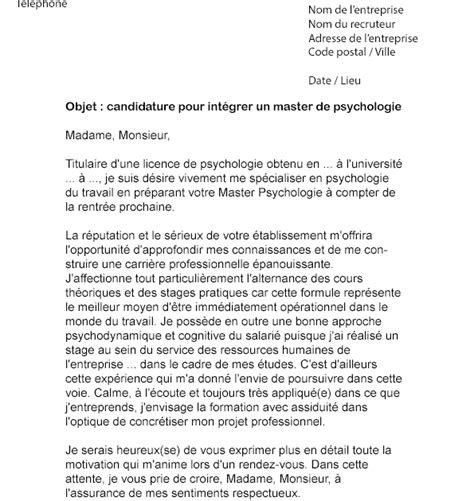 Lettre de motivation rãorientation licence psychologie lettre h. Lettre De Motivation Licence Psychologie Clinique - Soalan ca