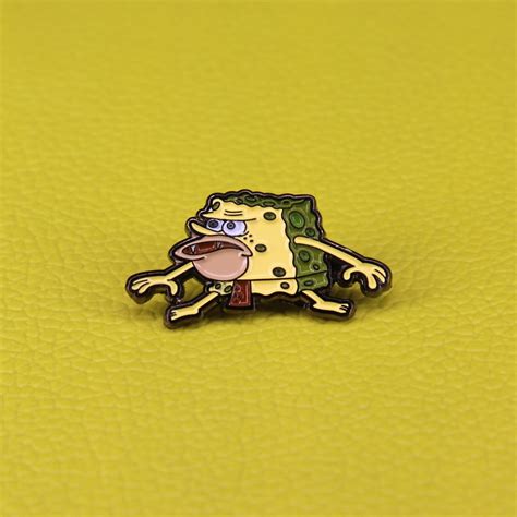 Cute Cartoon Spongebob Enamel Pin Caveman Spongebob Brooch Funny Pin