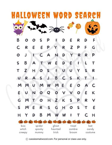 Fun Free Printable Halloween Word Searches Cassie Smallwood