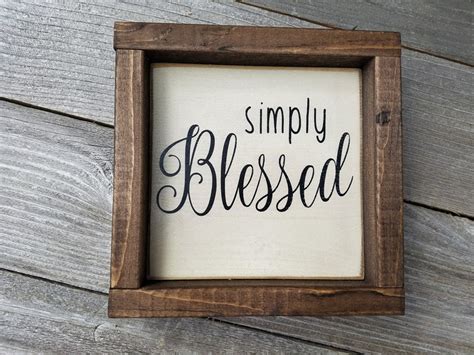 Simply Blessed Wood Framed Mini Sign Rustic Holiday Decor Etsy