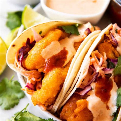 Baja Fish Tacos With Creamy Cilantro Lime Slaw Savory Nothings