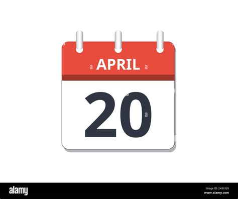 April 20th Calendar Icon Vector Concept Of Schedule Business And