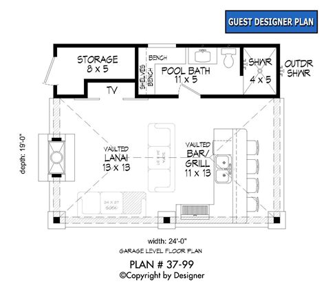 Pool House Plan Plans Garrell Associates Jhmrad 93239