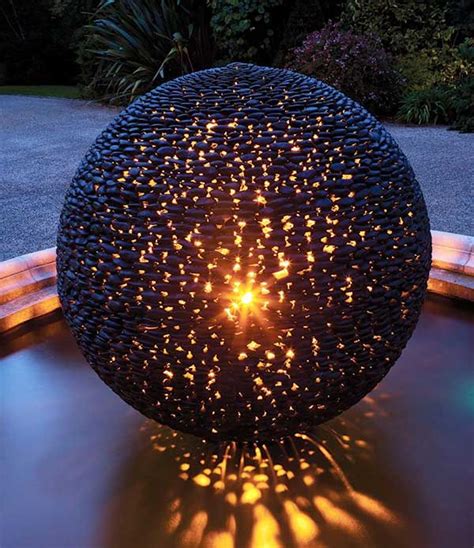 Garden Sphere In Black Stone Slate Or Glass Garden Spheres Garden