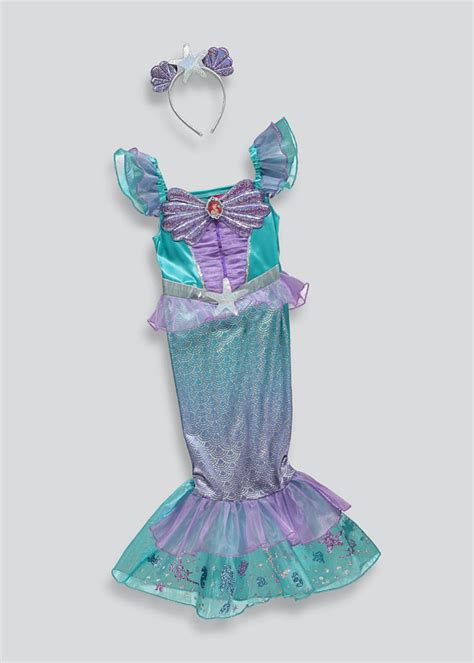 Kids Disney Princess Ariel Little Mermaid Fancy Dress Costume Matalan