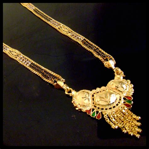 New Design Gold Plated With Diamond Mangalsutra Necklacewedding Jewellery