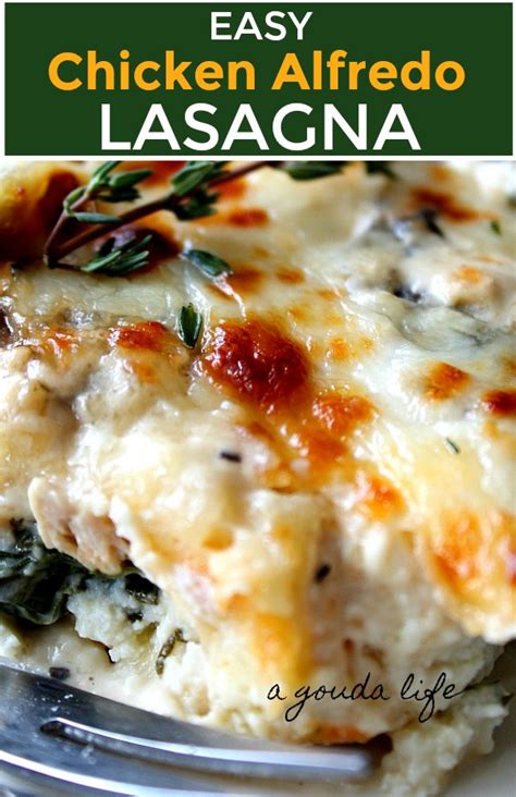 I loved being able to change it up with chicken. Chicken Alfredo Lasagna ~ easy make ahead recipe ~ A Gouda ...