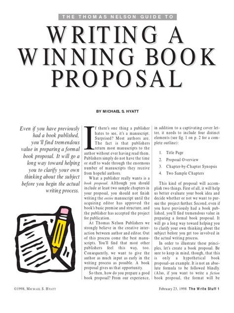 How To Write A Winning Book Proposal Books Publishing
