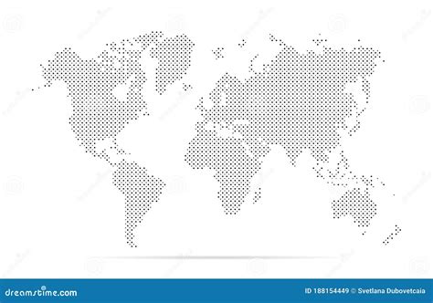 Dotted Map World Simple Digital Dot Worldmap Global Point Earth