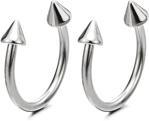 Jewelry Earrings Focalook Stainless Steel Stud Hoop Huggie Earrings For