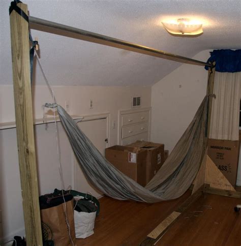 They're incredibly practical, lifting you off the ground to stay cool in the heat of summer and protected from insects or, in the backcountry, wildlife. homemade indoor hammock stand … | Indoor hammock, Boho ...