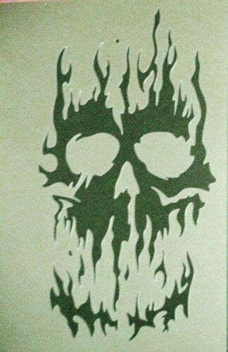 New S12 A4 Airbrushing Stencil Fire Flame Skull Template Textile Paint