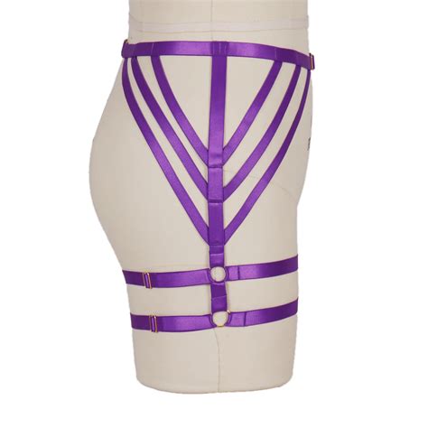 elastic body harness women sexy goth leg garter belt cage hollow leg garter belt suspender strap
