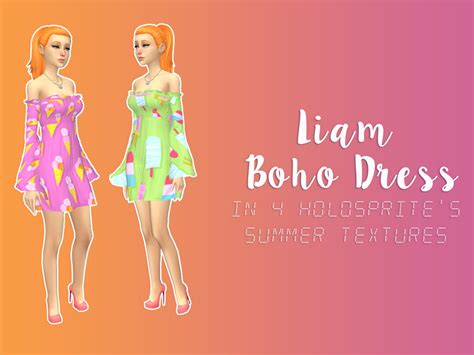The Sims Resource Sims2fanbg Boho Dress Recolor Mesh Needed