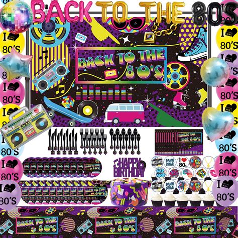Buy 159pcs Back To The 80s Party Supplies Decorations I Love 80s