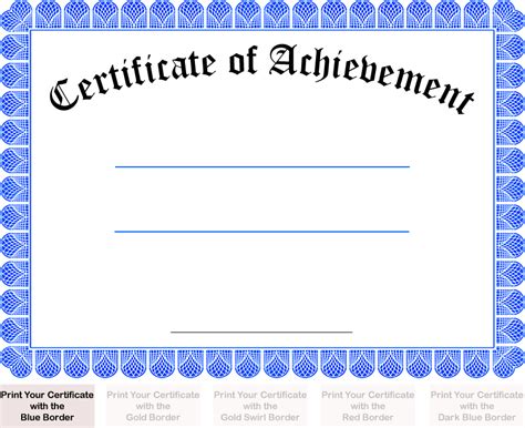 Blank Certificate Of Achievement Template 1 Professional Templates