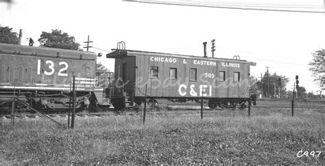 Original Bandw Negative C And Ei Railroad Transfer Caboose 509 Danville