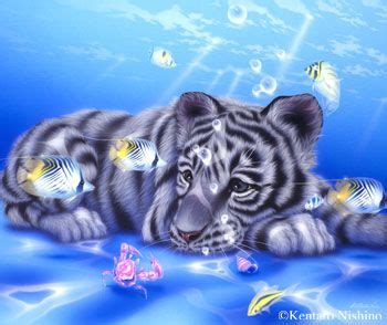 Mother Ocean White Tiger Cmacrylic On Canvas
