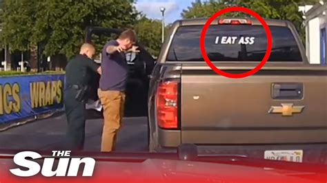 man arrested for “i eat ass” bumper sticker youtube
