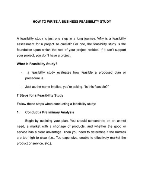 How To Write A Feasibility Study How To Write A Business Feasibility