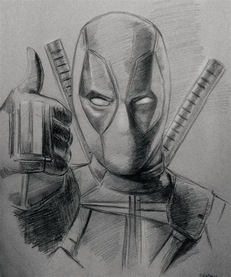 Pencil Sketch Of Deadpool Drawing Art Deadpool Marvel Marvel