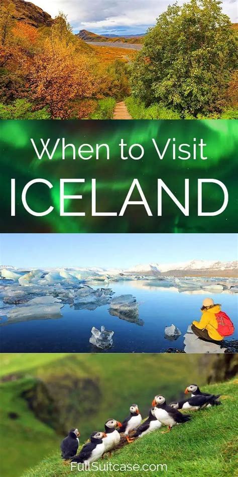 An Image Of Iceland With The Words When To Visit Iceland On Top And Below It