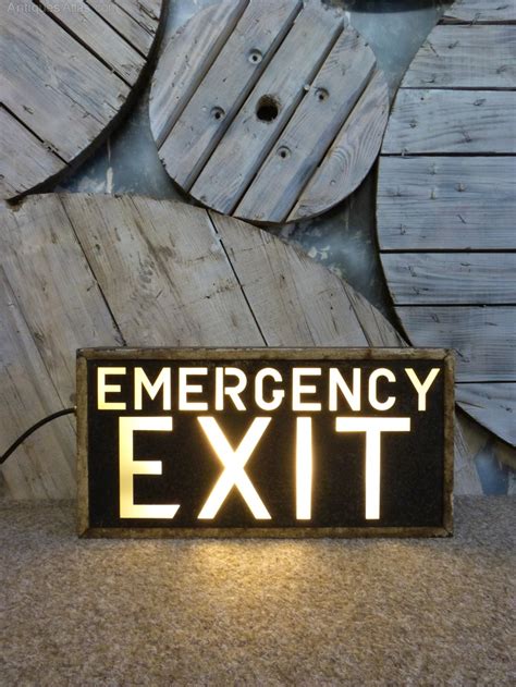 Antiques Atlas - Illuminated Exit Sign
