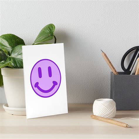 Purple Smiley Face Sticker Art Board Print By Bdstubbs03 Redbubble