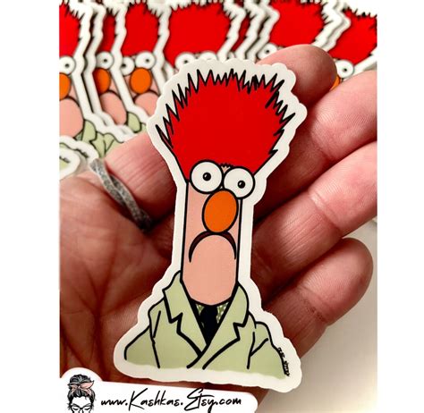 Beaker Sticker Muppet Inspired Vinyl Sticker Beaker Muppet Sticker