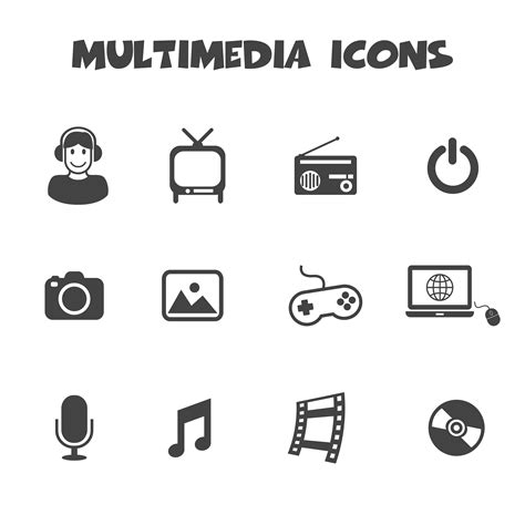 multimedia icons symbol 673070 Vector Art at Vecteezy