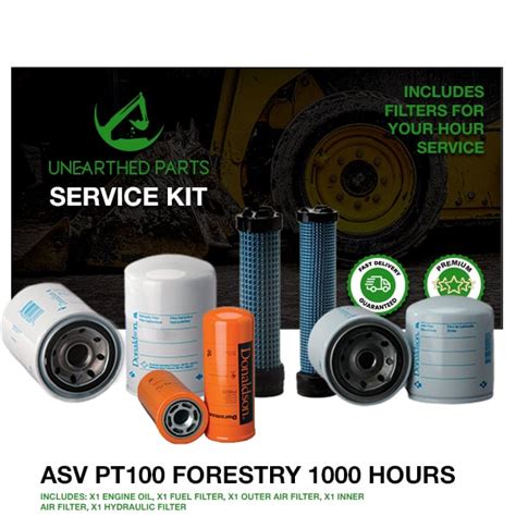 Asv Pt100 Forestry 1000 Hour Service Kit Unearthed Parts