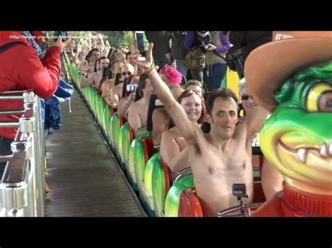 Watch Thrill Seekers Ride A Roller Coaster Naked To Break World Record