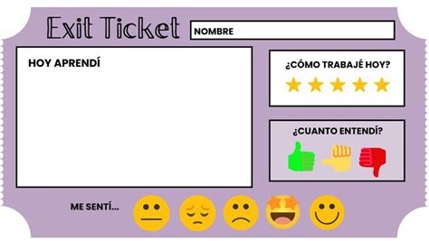 Exit Ticket T Cnica Metacognitiva Imagen Uruguay Educa Boletos