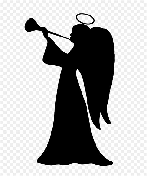 Silhouette Clip Art Angel With Harp Silhouette Png Clip Art Image Png