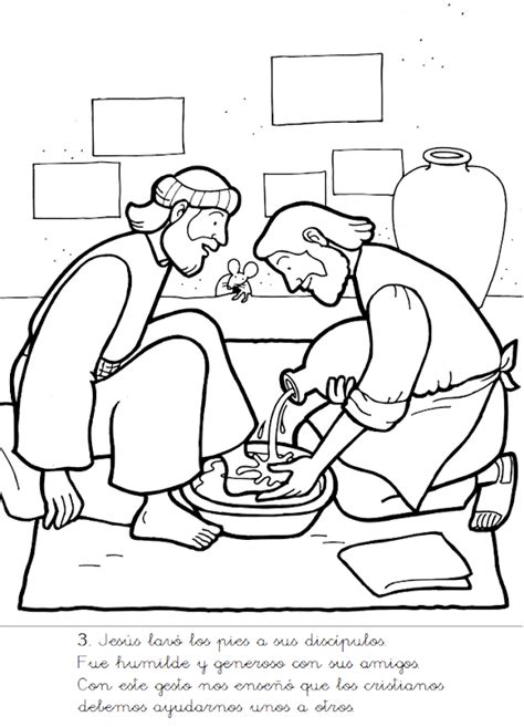 Jesus Washing Disciples Feet Coloring Page Sunday School Coloring