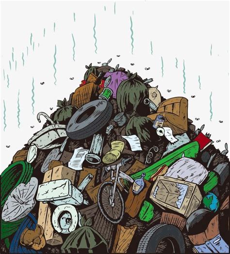Vector Cartoon Illustration Of Garbage Cartoon Vector Garbage