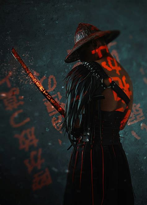 Neon Samurai By Dmitry Mel Profile Photos Wallpapers Japonca
