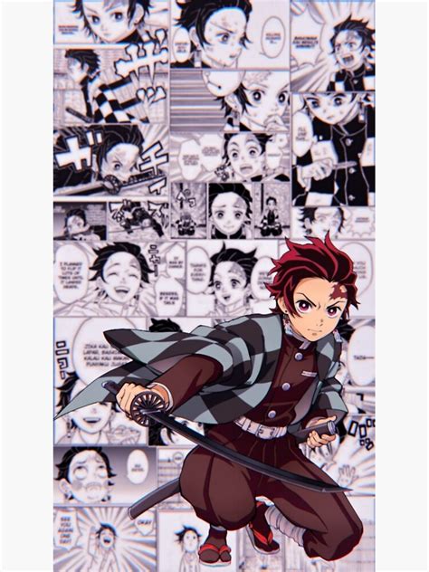 Pegatina Collage De Manga Tanjiro De Darshancreation Redbubble