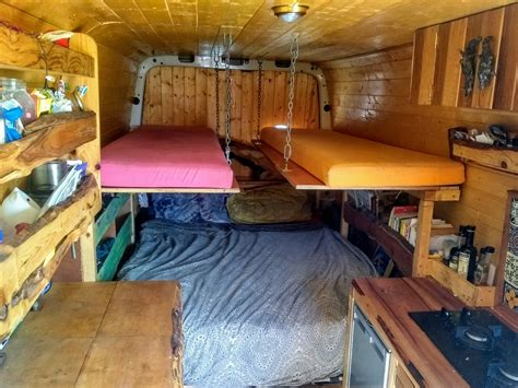 DIY Family Campervan Floating Bunk Beds Camper Bunk Beds Bunk Beds Van Conversion Interior