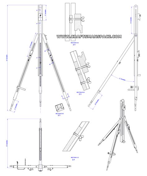 Wooden Easel Plans Diy Tripod Painting Stand