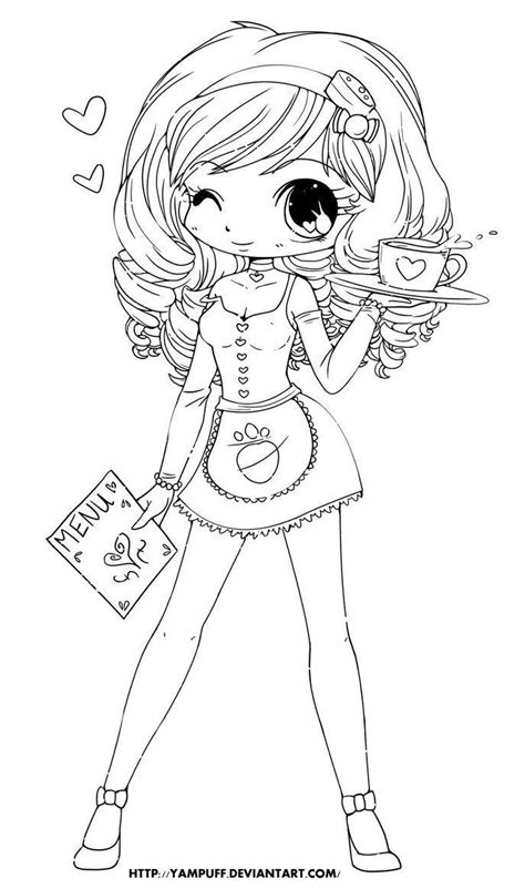 Chloe Lineart By Yampuff On Deviantart Chibi Coloring Pages Colouring