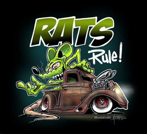 Image Of Rats Rule Cartoon Car Drawing Rat Rod Rats