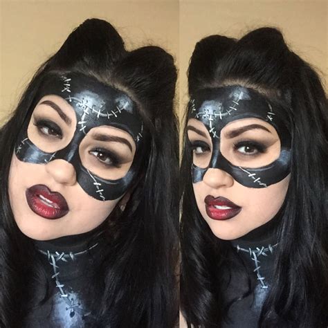 Catwoman Halloweenmakeup Catwomen Facepaint Ig Kristanosoria