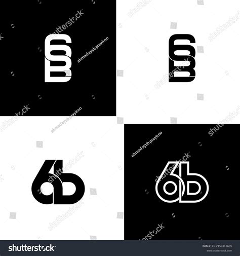 6b Letter Original Monogram Logo Design Stock Vector Royalty Free