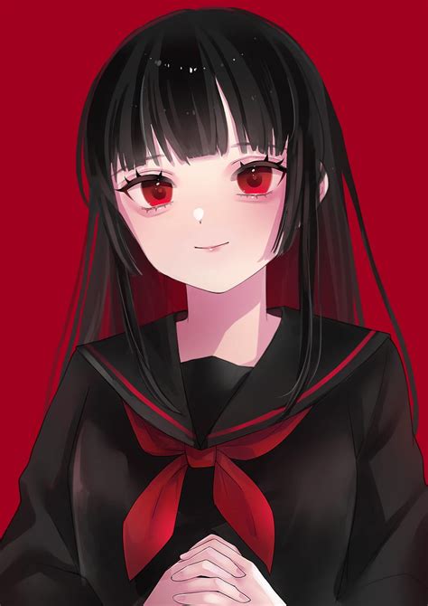 Girl Schoolgirl Uniform Anime Art Red Hd Phone Wallpaper Peakpx
